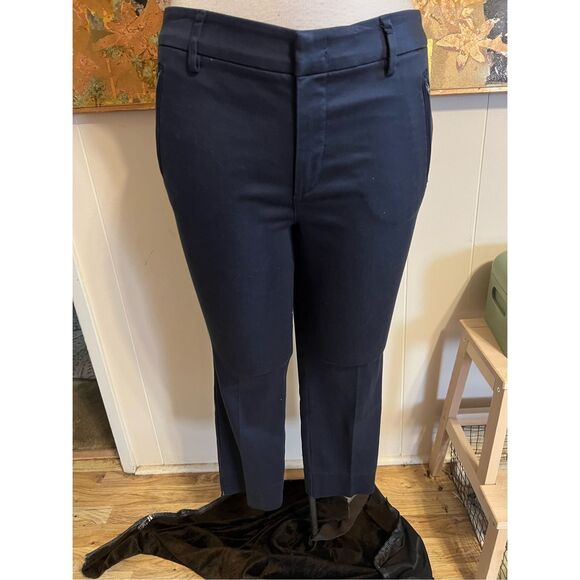 Level 99 Navy Francis Lacey Double Welt Zip Trouser Size 32 P Ankle Slit Stretch - Picture 5 of 12